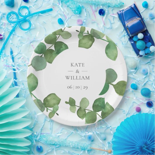 Eukalyptus Boho Greenery Floral Wedding Pappteller (Party)
