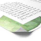 Eukalyptus-Boho-Grün-Hochzeits-Sitzplan Poster (Ecke)