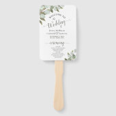 Eukalyptus Boho Hochzeitsprogramm für Rustikales W Fächer (Vorderseite)