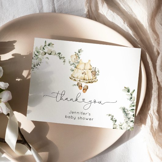 Eukalyptus boho Kinderzimmer Bekleidung Babydusche Dankeskarte