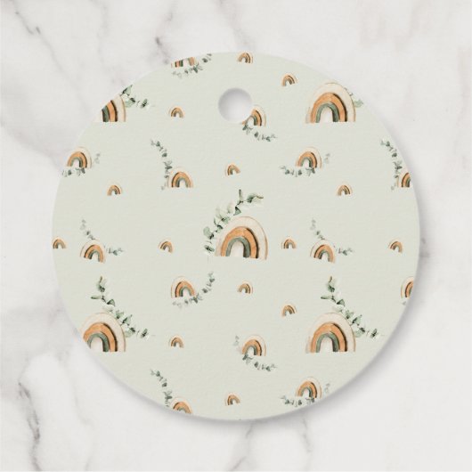 Eukalyptus boho Kinderzimmer Bekleidung Kindermädc Geschenkanhänger (Rückseite)