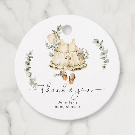 Eukalyptus boho Kinderzimmer Bekleidung Kindermädc Geschenkanhänger (Vorderseite)