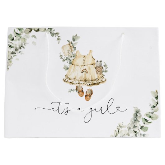 Eukalyptus boho Kinderzimmer Kleidung Sein Mädchen Große Geschenktüte (Vorderseite)