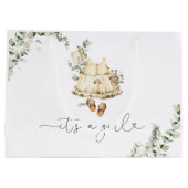 Eukalyptus boho Kinderzimmer Kleidung Sein Mädchen Große Geschenktüte (Rückseite)