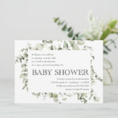 Eukalyptus Boho Rainbow Gender Neutral Baby Shower Einladung (Stehend Vorderseite)