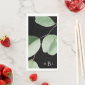 Eukalyptus Bold Monogram Black Serviette (Beispiel)