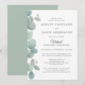 Eukalyptus Border Virtual Wedding Einladung (Vorne/Hinten)