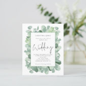 Eukalyptus Border Wedding Einladung (Stehend Vorderseite)