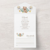 Eukalyptus Botanical and Bear Baby Shooter All In One Einladung (Innen Boden)