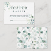 Eukalyptus Botanical Baby Shower Diaper Begleitkarte (Vorne/Hinten)