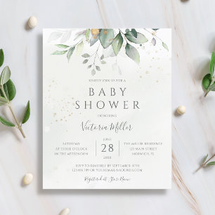 Eukalyptus Botanical Baby Shower Einladung