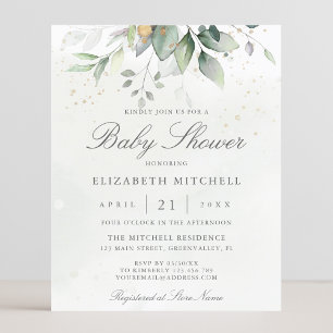 Eukalyptus Botanical Baby Shower Einladung