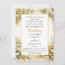 Eukalyptus-Botanical-Floral-Jüdische-Hochzeit Einladung