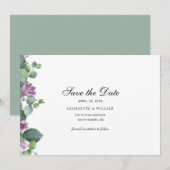 Eukalyptus Botanical Foliage Script Save The Date (Vorne/Hinten)