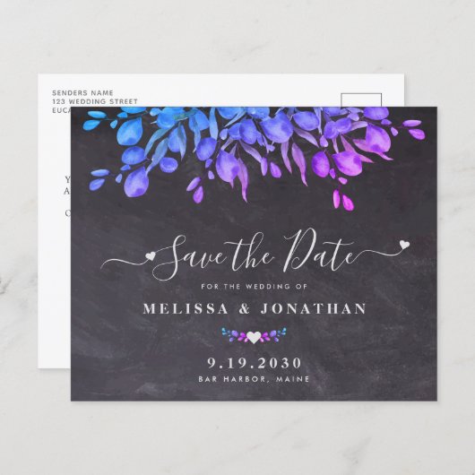 Eukalyptus Botanical Folies Save the Date (Vorne/Hinten)