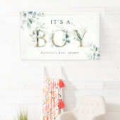 Eukalyptus Botanical Gold Letter Boy Baby Shoounte Banner (Insitu)