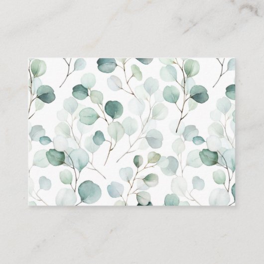 Eukalyptus Botanical Gold Letter Diaper Begleitkarte (Rückseite)