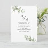 Eukalyptus Botanical Green Hochzeit S Save The Date (Stehend Vorderseite)