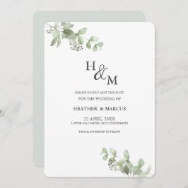 Eukalyptus Botanical Green Hochzeit S Save The Date
