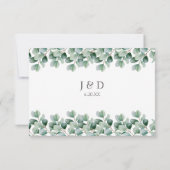 Eukalyptus Botanical Greenerenerity Wedding RSVP Karte (Rückseite)