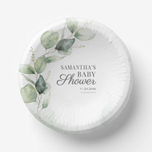 Eukalyptus Botanical Greenery Baby Shower Pappteller