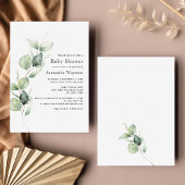 Eukalyptus Botanical Greenery Boy Baby Shower Einladung