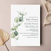 Eukalyptus Botanical Greenery Boy Baby Shower Einladung