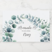 Eukalyptus Botanical Leaf Wedding Schaumweinetikett (Einzelnes Label)