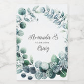 Eukalyptus Botanical Leaf Wedding Weinetikett (Einzelnes Label)