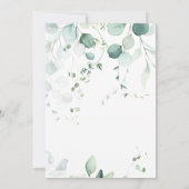 Eukalyptus Botanical Letter Gold Baby Dusche Einladung (Rückseite)