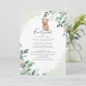 Eukalyptus Botanical Modern Couples Baby Dusche Einladung (Stehend Vorderseite)