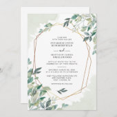 Eukalyptus Botanical Modern Wedding Einladung (Vorne/Hinten)