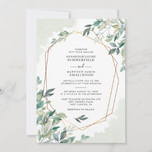 Eukalyptus Botanical Modern Wedding Einladung