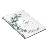 Eukalyptus Botanical Monogram Wedding Notebook Notizblock (Rechte Seite)