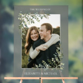 Eukalyptus Botanical Sage Green Foto Hochzeit Acrylschild (Neutral)