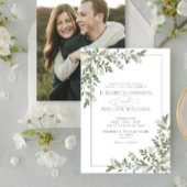 Eukalyptus Botanical Sage Green Foto Hochzeit Einladung