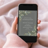 Eukalyptus Botanical Sage Green Foto Hochzeit Einladung