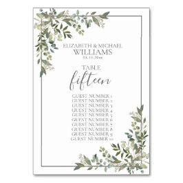 Eukalyptus Botanical Sage Green Guest Names Tischnummer