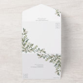 Eukalyptus Botanical Sage Green Script Wedding All All In One Einladung (Außenbereich)