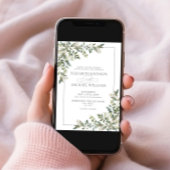 Eukalyptus Botanical Sage Green Script Wedding Einladung