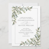 Eukalyptus Botanical Sage Green Script Wedding Einladung (Vorderseite)
