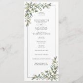 Eukalyptus Botanical Sage Green Script Wedding Programm (Vorderseite)