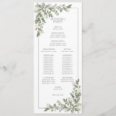 Eukalyptus Botanical Sage Green Script Wedding Programm (Rückseite)