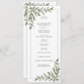 Eukalyptus Botanical Sage Green Script Wedding Programm (Vorne/Hinten)