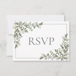 Eukalyptus Botanical Sage Green Script Wedding RSV RSVP Karte