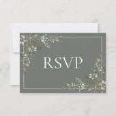 Eukalyptus Botanical Sage Green Script Wedding RSV RSVP Karte (Vorderseite)