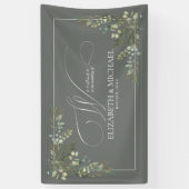 Eukalyptus Botanical Sage Green Wedding Banner (Vertikal)