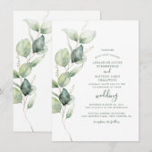 Eukalyptus Botanical Sage Green Wedding Einladung (Vorne/Hinten)