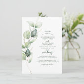 Eukalyptus Botanical Sage Green Wedding Einladung (Stehend Vorderseite)