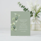 Eukalyptus Botanical Sage Green Wedding Einladung (Stehend Vorderseite)